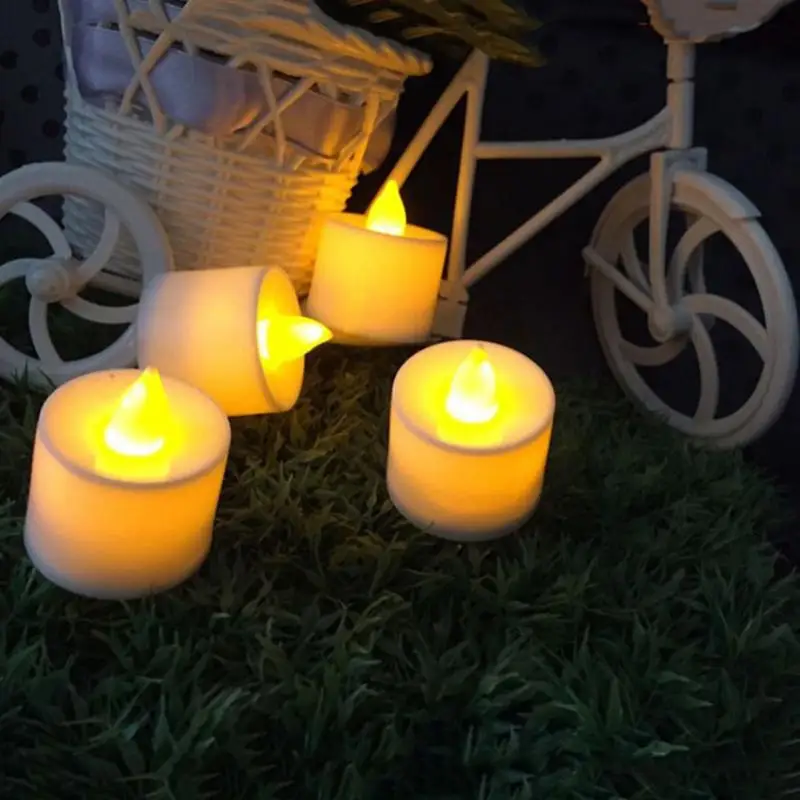 

Flameless Led Tealight Candles Battery Operated Warm White Flameless Pillar Candle Birthday Candles Romantic Wedding Decoration