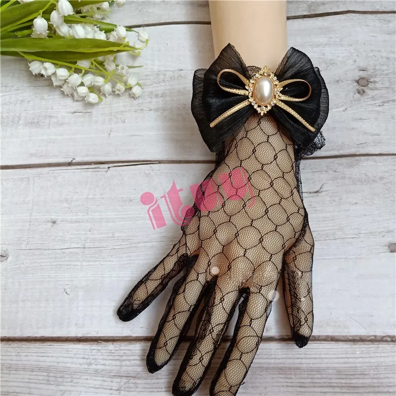 Кружевные перчатки ручной работы в стиле &quotЛолита&quot великолепные летние