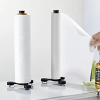 simple vertical paper towel rack suction cup movable kitchen cling film rack dining room living room roll paper holder