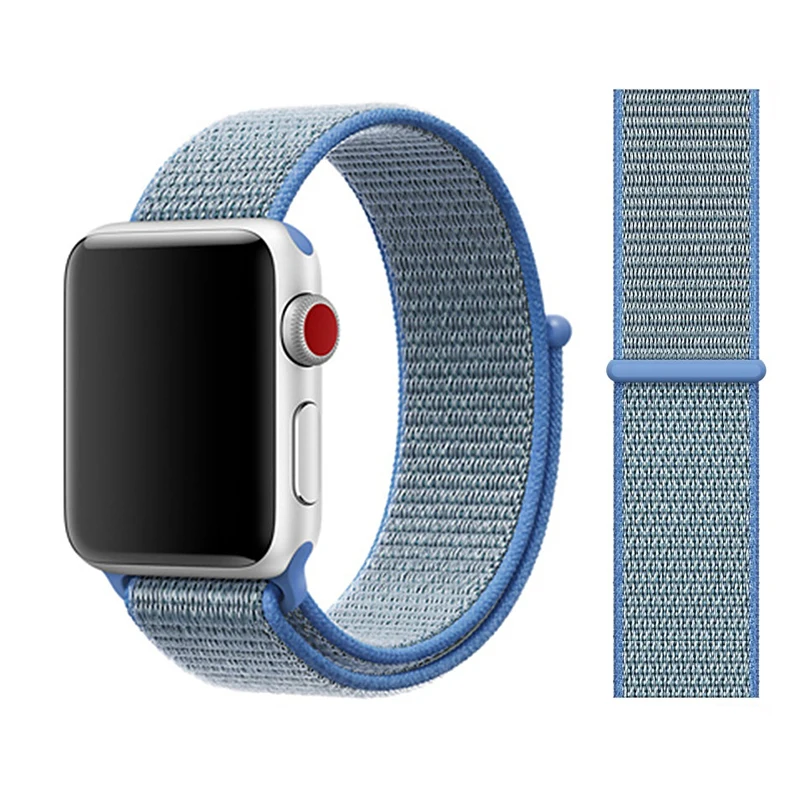 Нейлоновый ремешок для apple watch группа 4/5 44 мм/40 мм, correa apple watch 3 42 мм/38 мм iwatch серии 5/4/3/2 разноцветный коннектор ремешок для часов - Цвет ремешка: thaoe blue