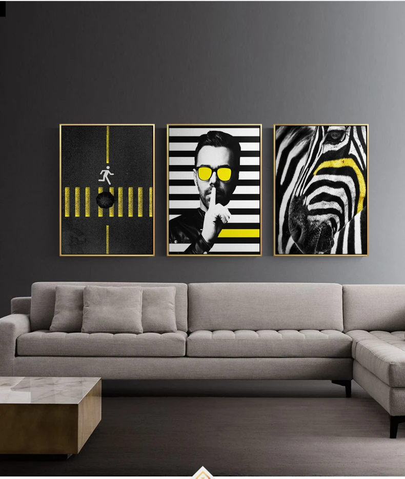 Yumeart Mordern человек и плакаты с зеброй репродукции настенное искусство холст