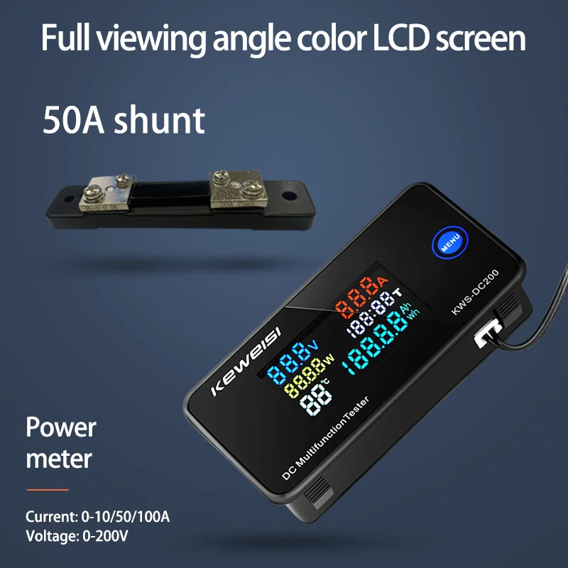 Вольтметр Амперметр постоянного тока 0-200 в KWS измеритель мощности энергии
