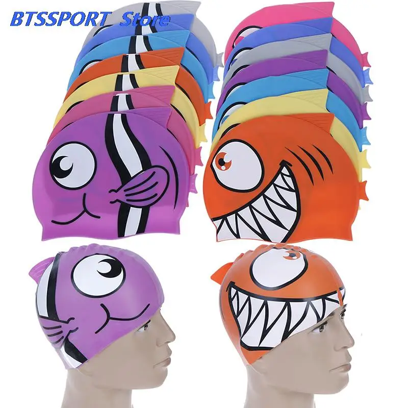 Шапочка для плавания мальчиков и девочек водонепроницаемая шапочка с милыми