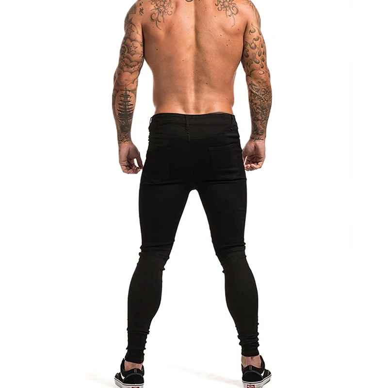 Мужские облегающие джинсы s рваные зауженные черные дизайнерские стрейч с 32