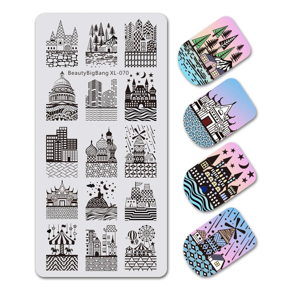 BEAUTYBIGBANG птицы узоров в виде перьев павлина пластины для штамповки ногтей Nail Art