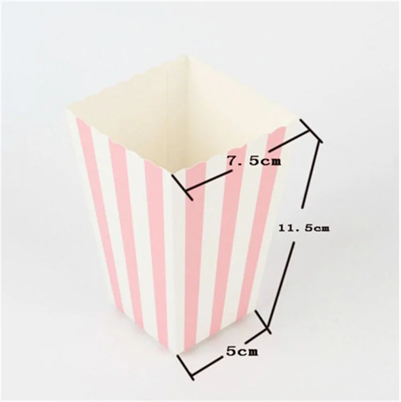 

6/12pc Gold Silver Dot Wave Striped Paper Popcorn Box Pop Corn Candy/ Sanck Favor Bag Xmas Wedding Kid Birthday Party Decoration