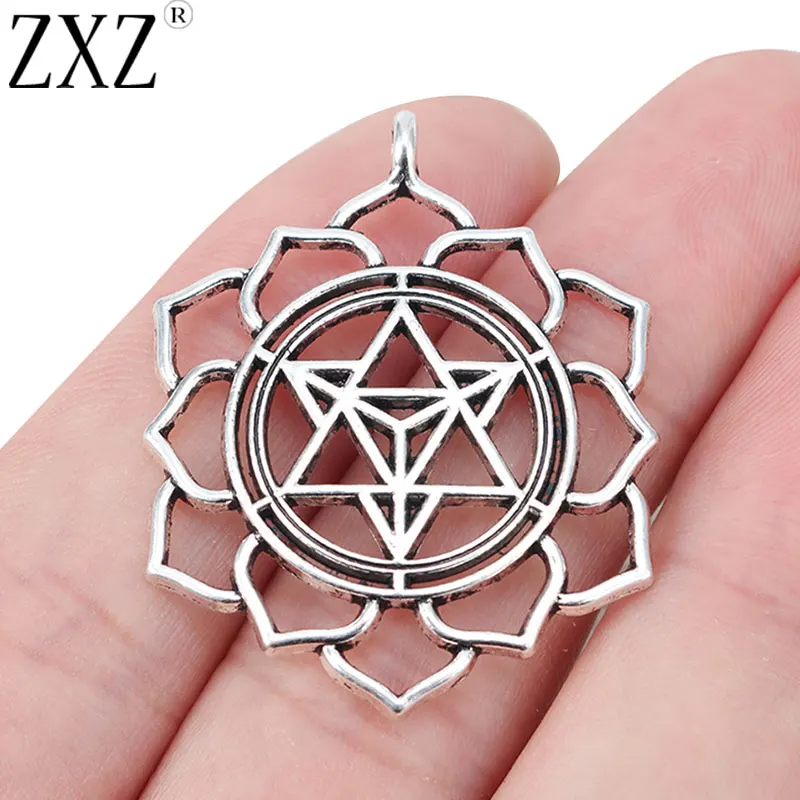ZXZ 10 шт тибетские серебряные медитационные Подвески Merkaba подвески для ювелирных