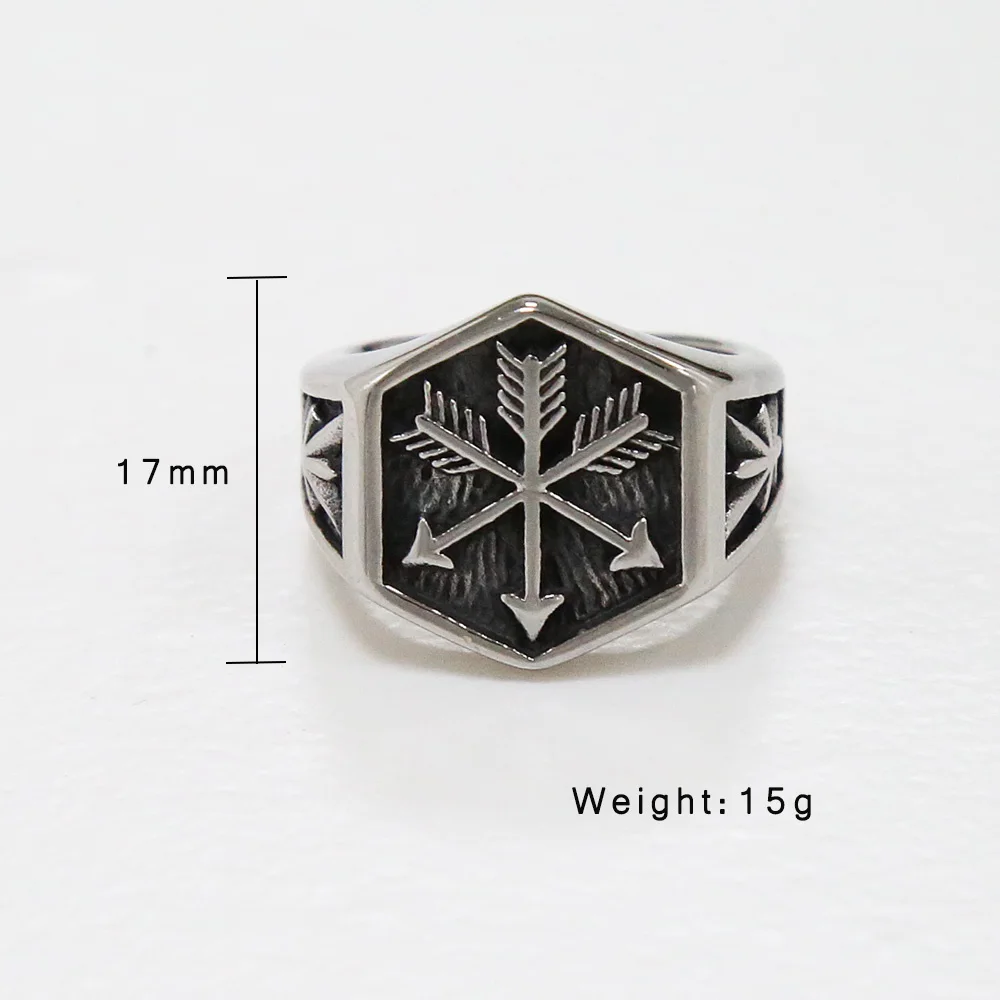 Винтажное кольцо для стрел в стиле викингов стиль панк 316L нержавеющая сталь