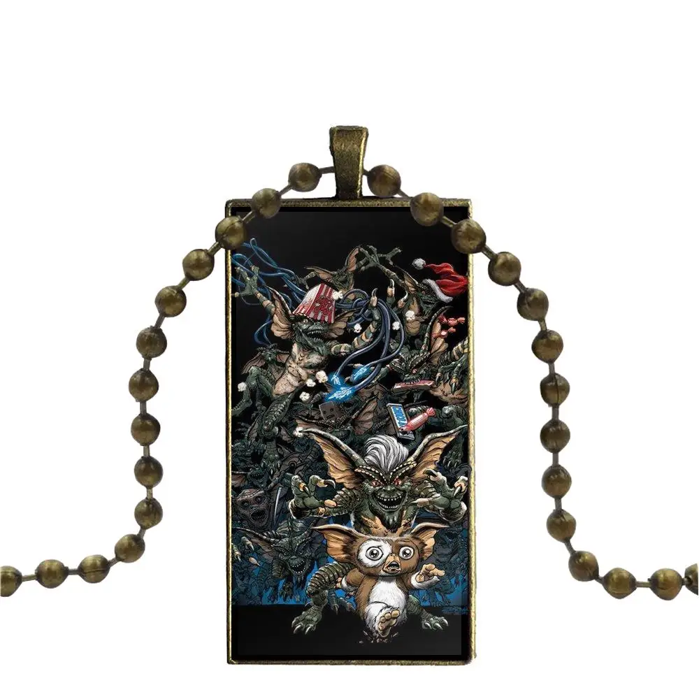 For Women Girls Design Fashion Vintage Glass Rectangle Necklace Pendants Gremlins | Украшения и аксессуары