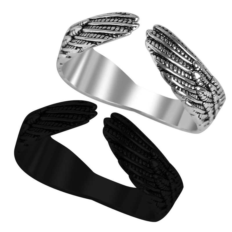 Кольцо в готическом стиле для мужчин и женщин кольцо из сплава панк с крыльями