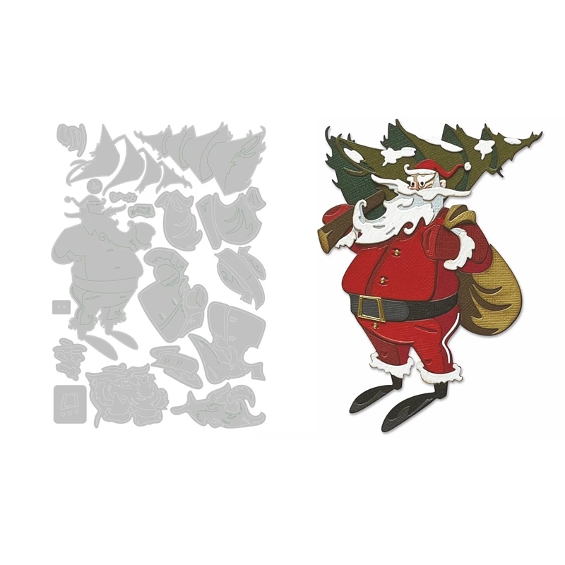 

Металлические пресс-формы для нового 2021 года, скрапбукинг, изготовление бумаги, Рождество, Санта-Клаус, тиснение, рамка, карточки, ремесла, б...