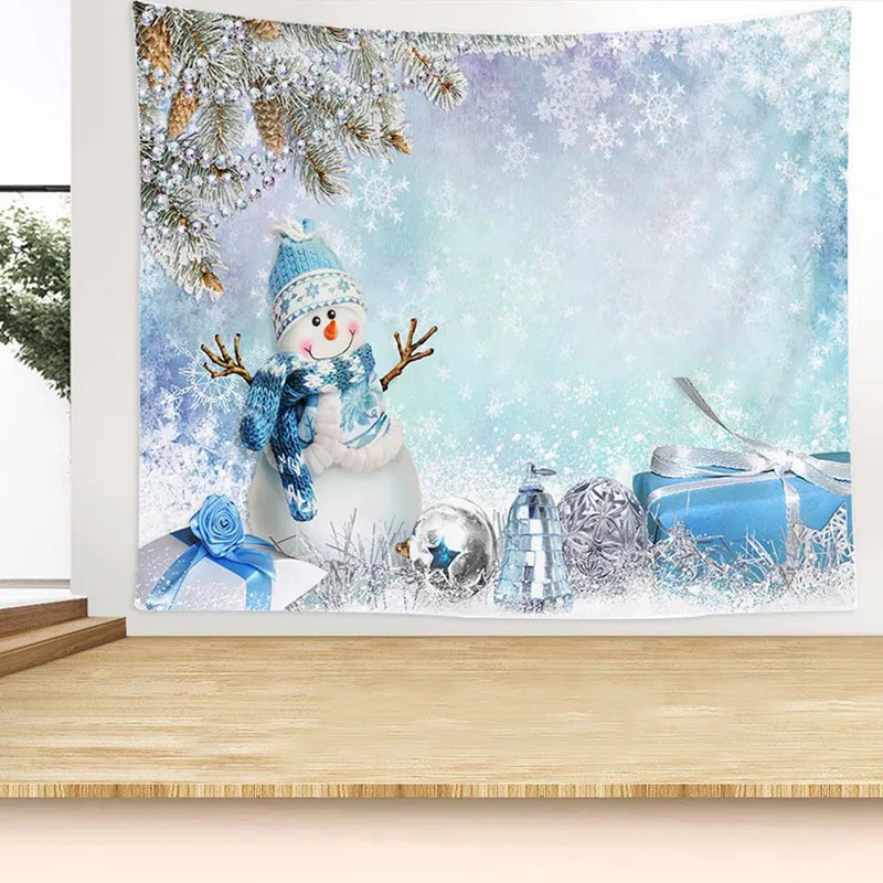 

Xmas Art Wall Hanging Tapestry Christmas Large Bedspread Wall Hanging Throw Blanket Mat Backdrop Home Room Decoration Gift