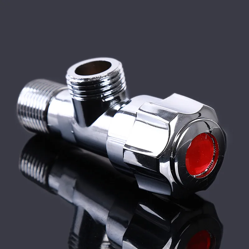 Трехходовой угловой клапан медный треугольный взрывозащищенный сердечник синий