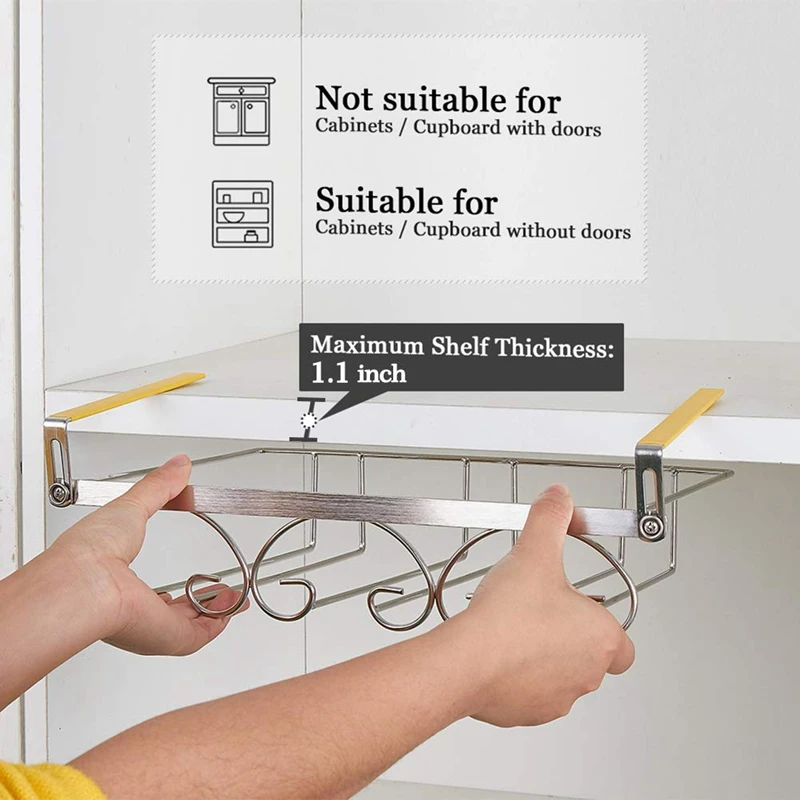 Винный Стеклянный Стеллаж держатель для бокалов под шкаф 3 ряда Вешалка