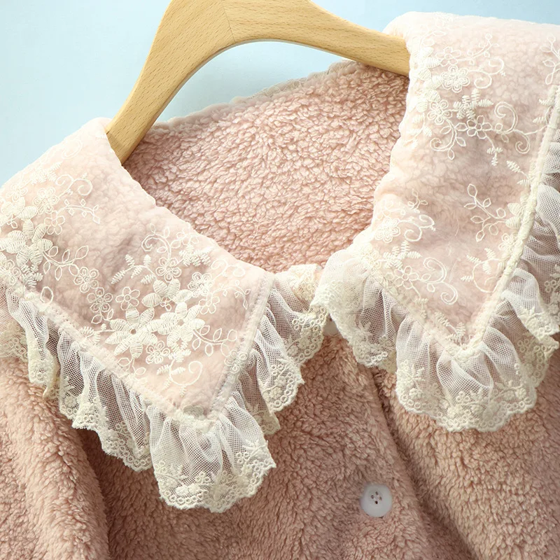 Пижама женская осенне-зимняя утепленная двухсторонняя бархатная с бантом в