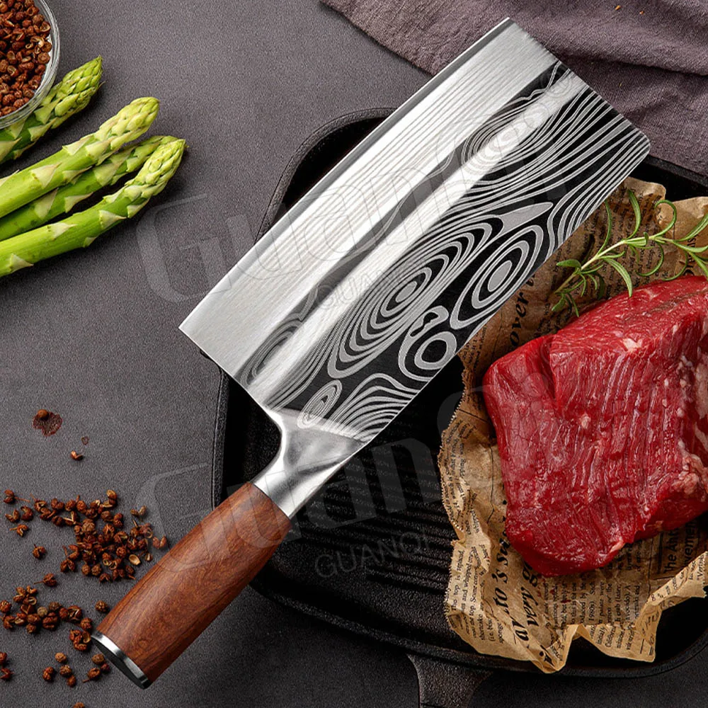 Нержавеющая сталь Кухня мясной нож шеф-повара измельчения тесак Razor Sharp высокая