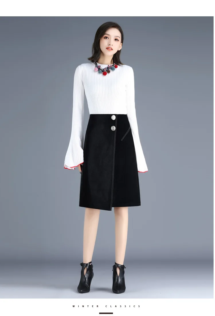 

Autumn Winter Women Plus Size 4XL High Waist Irregular Mid-long Skirt Office Lady Elegant Slim Casual A-line PU Leather Skirts