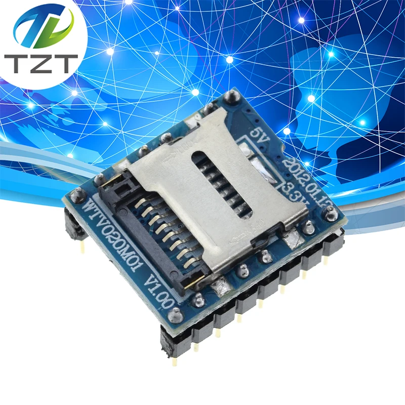 1 шт./лот WTV020 SD WTV020SD 20SS мини карты MP3 звуковой модуль для ПИК 16P|sound module|sd card modulemp3 module