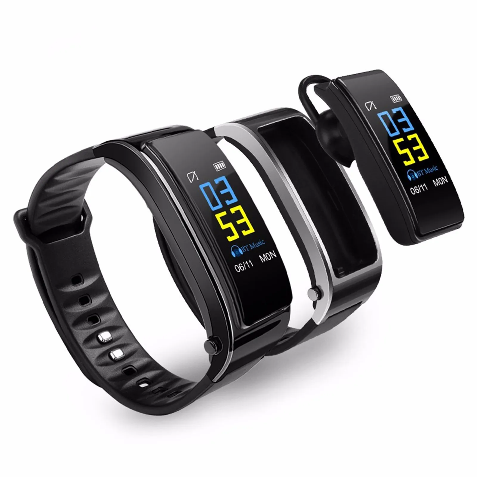 

new Y3 PLUS Bluetooth Headset Smart Bracelet 2 in 1 watch with earbuds Wristband health monitoring Sports Earphone and Mic