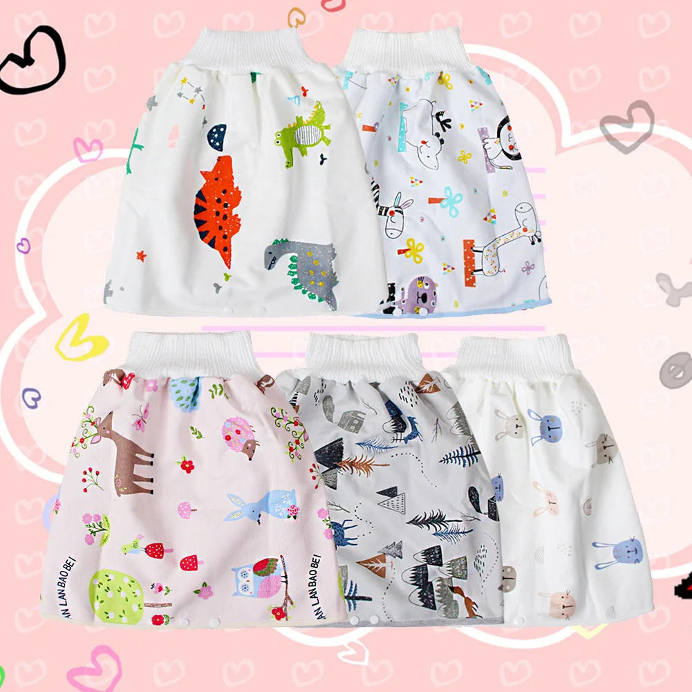 

Waterproof Baby Diaper Breathable Soft Cotton Bedroom Skirt Shape Travel Infant Home Anti Leakage High Waist Absorbent Short