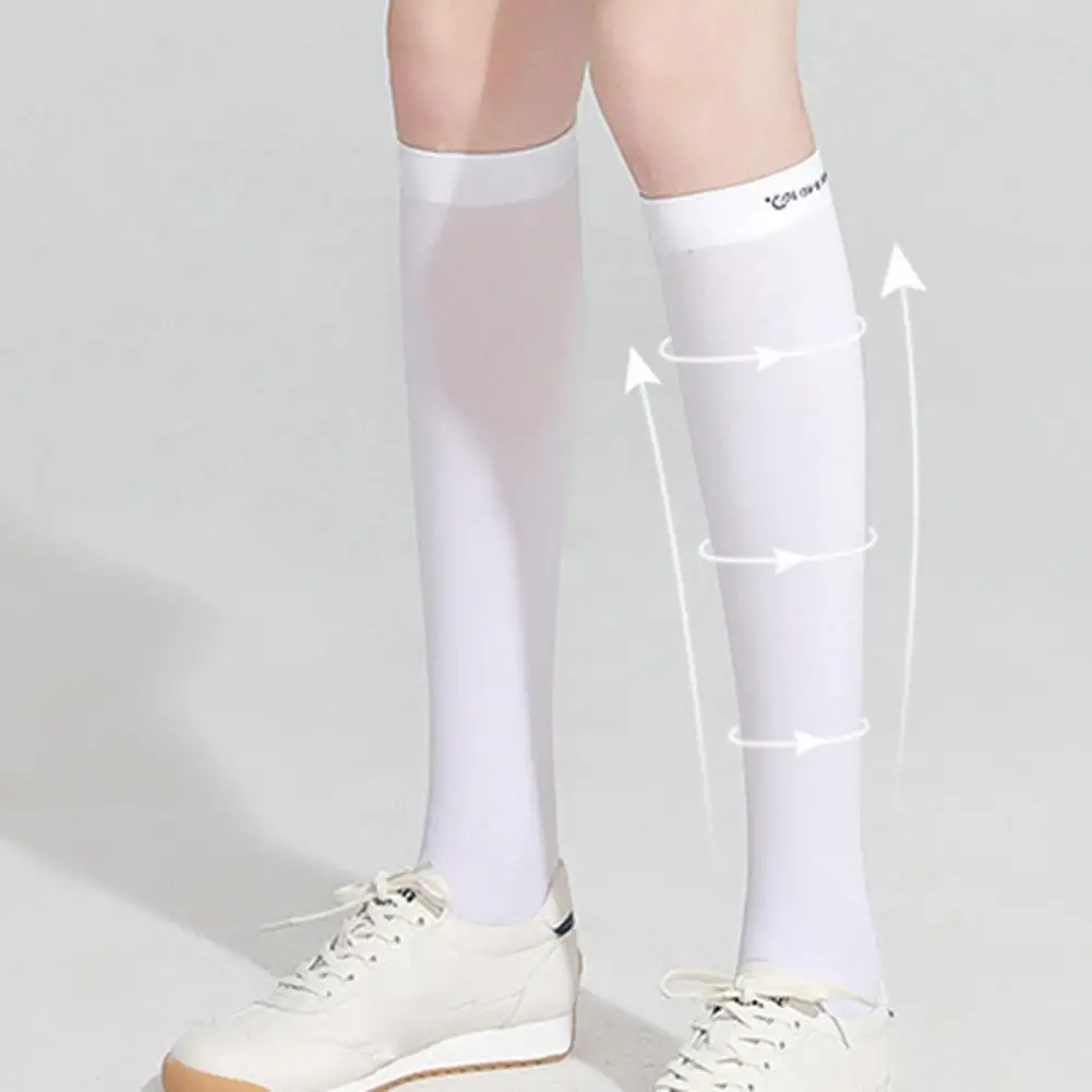 

Women Tube Long Socks Half Leg Calf Socks College Wind Student Socks Knee Long Tube Cute Ice Silk Sun Protection Calf Tube Socks