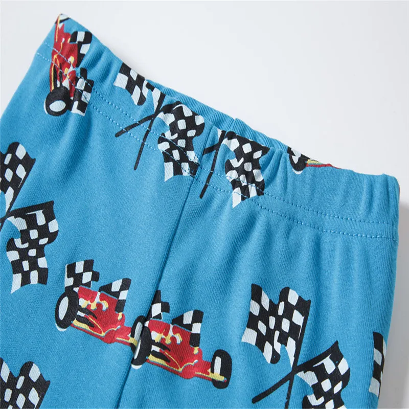 Пижамный комплект детский с машинками на осень/весну |