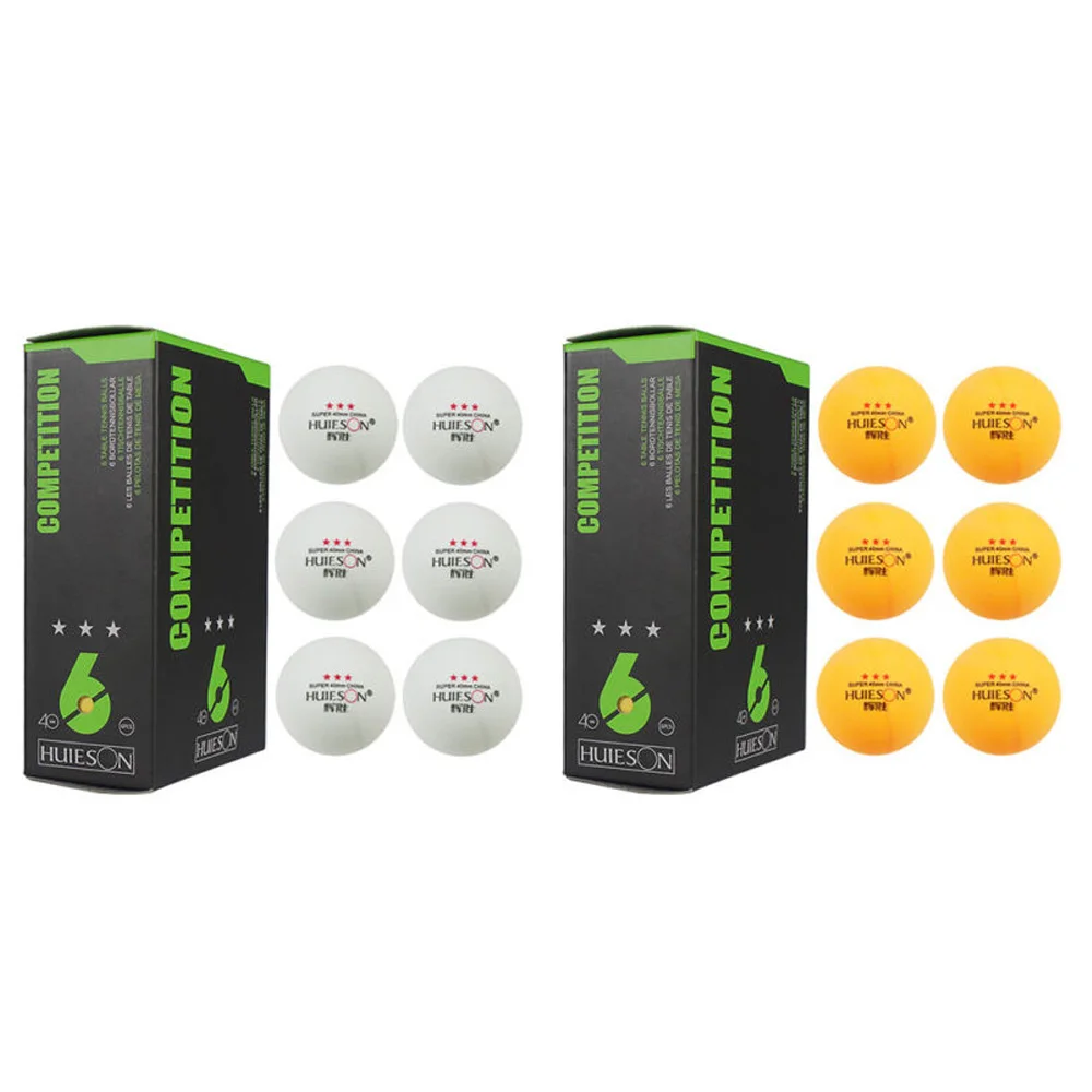 

6pcs/Box 3-Star 40mm Table Tennis Balls Ping pong Ball White Yellow Pingpong Ball Amateur Advanced Training Ball