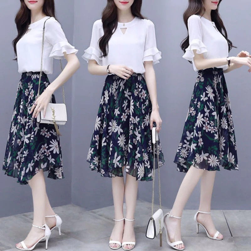 Женская универсальная юбка средней длины облегающий комплект из двух предметов