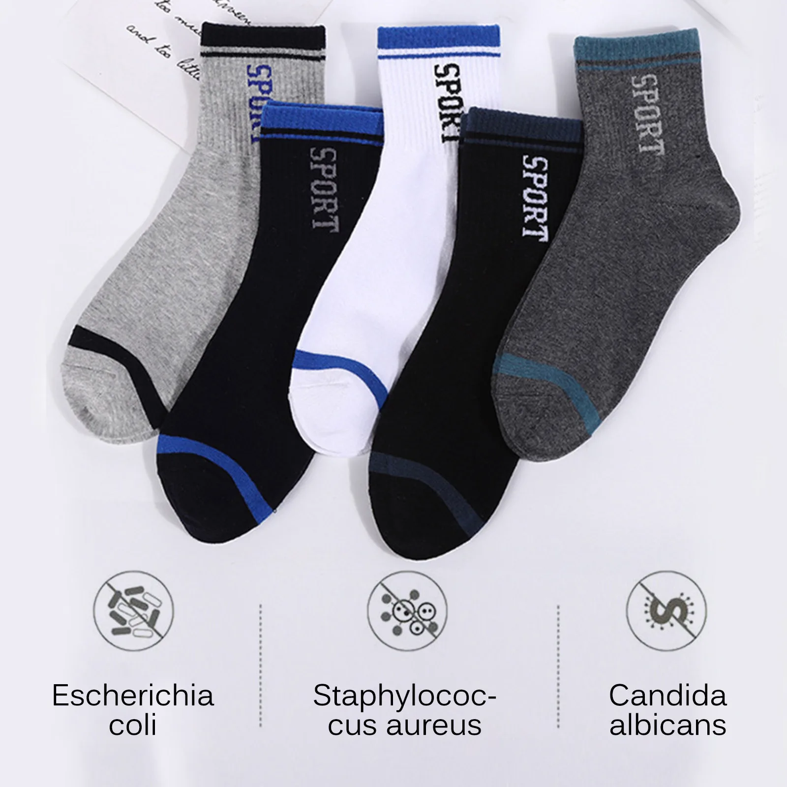 

Носки мужские хлопчатобумажные эластичные, 5 пар, 38-45