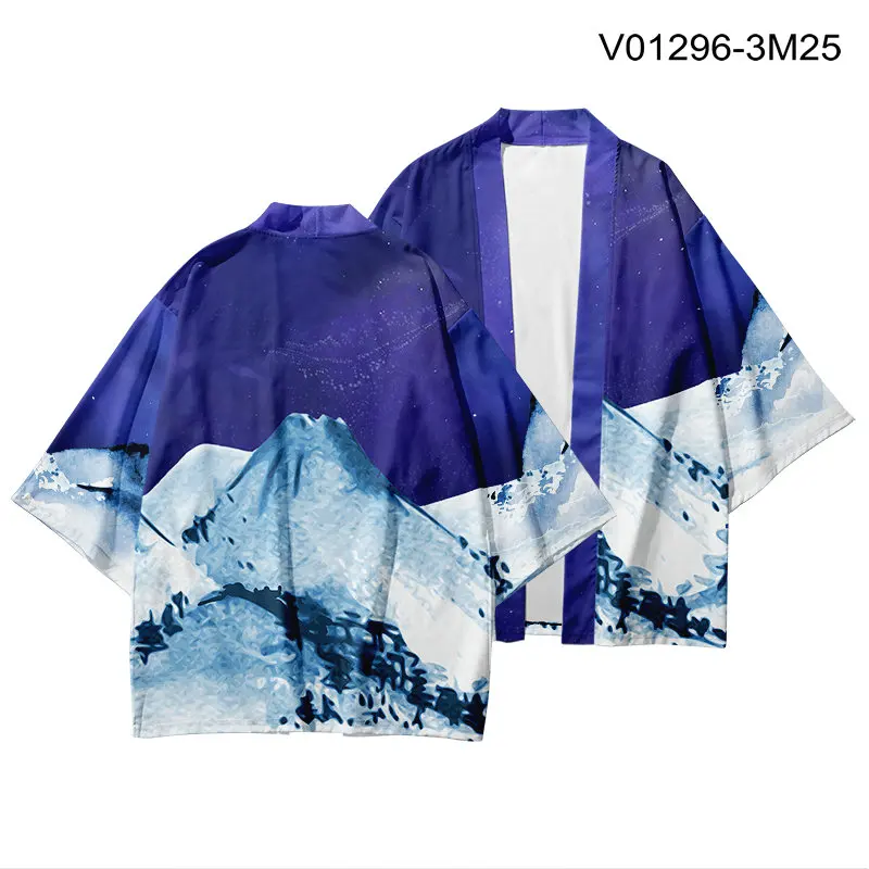 Японское кимоно юката Haori 3D печать Косплей женщин/мужчин мода лето Повседневная крутая короткий рукав - Цвет: F