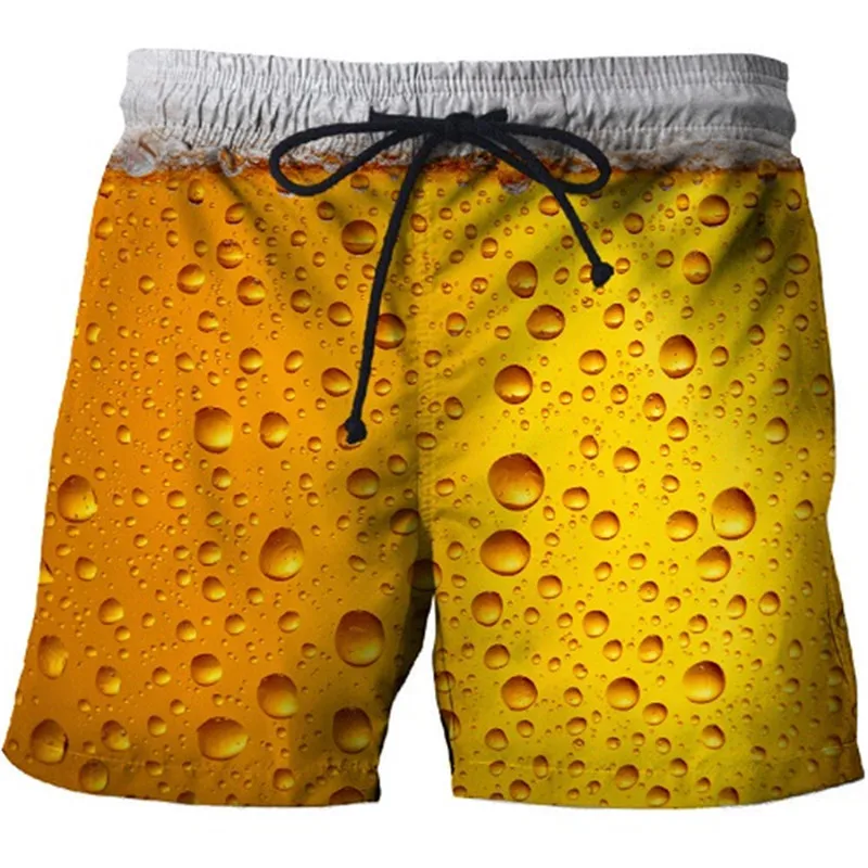 

2021 summer beer 3D printing casual beach shorts man Quick drying gym street men's resort shorts fashionable sports men pants 3d