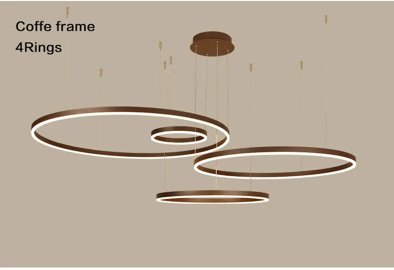 Fashion Modern Led Chandelier Circel Rings Ceiling Chandelier Lighting For Living room Dining room Hotel Lighting Fixtures Lamps