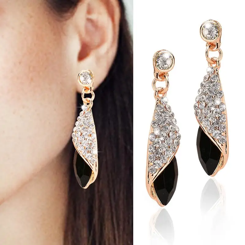 

ZHUOY 4 Color Acrylic Tassel Earrings with Diamonds Shiny Water Drops Retro Fashion Long Earrings Earrings Elegant Women's Gifts