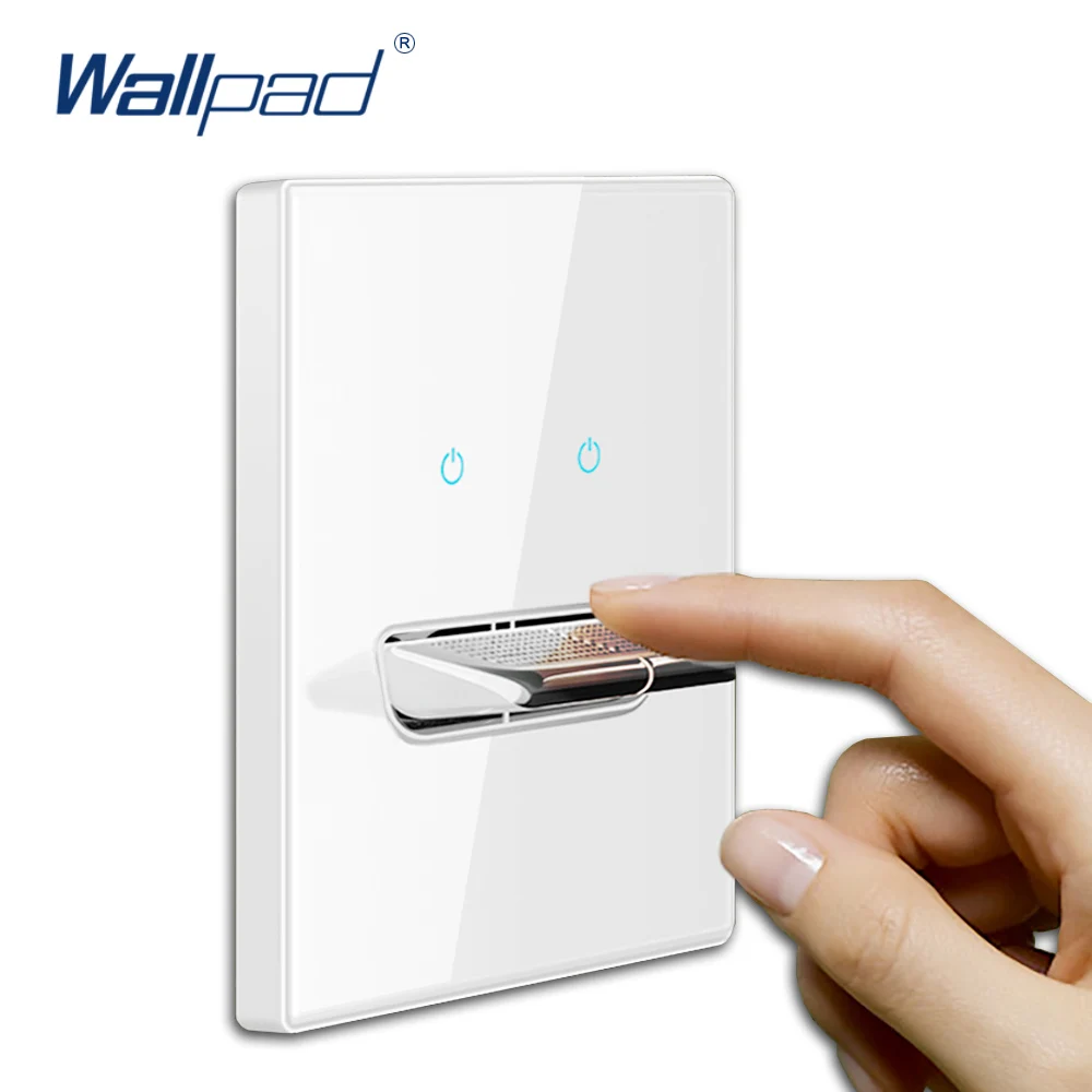 Белая стеклянная панель Wallpad со светодиодным индикатором переключатель