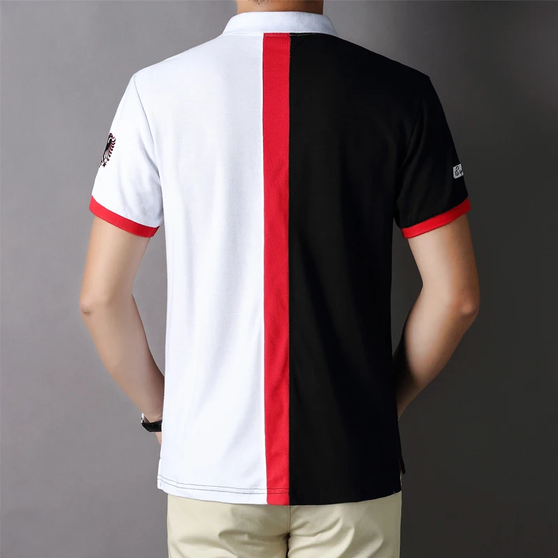 

Men's Four Seasons Polo Shirt Short Sleeve Slim Fit Sports Casual Contrast Color Pure Cotton Loose XL British Style