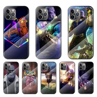 marvel thanos fashion for apple iphone 12 11 8 7 6 6s xs xr se x 2020 pro max mini plus tempered glass cover phone case
