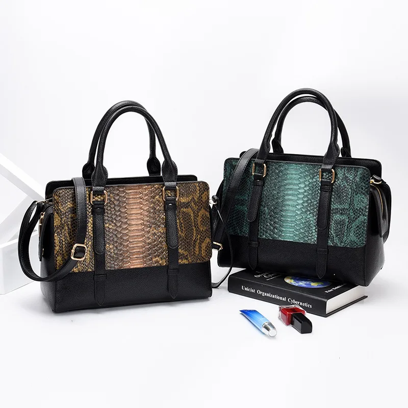 Новые роскошные сумки женские дизайнерские кожаные модные с принтом змеи