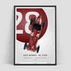 Постер автомобильный классический F1 Alfa Romeo Grand Prix, картина напечатанная на холсте, плакаты на стену, без рамки, картина для декора гостиной