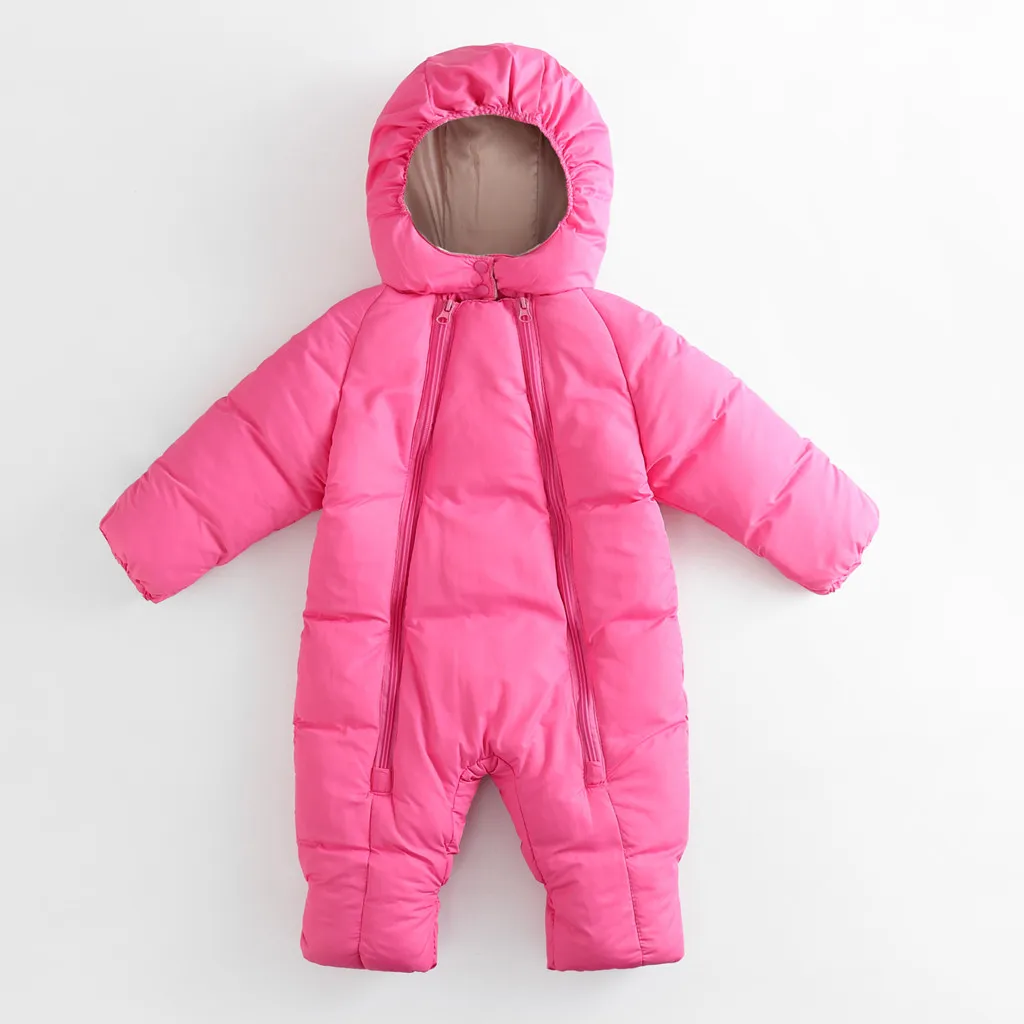 Комбинезоны для малышей зимний комбинезон на молнии детей Зимний с капюшоном
