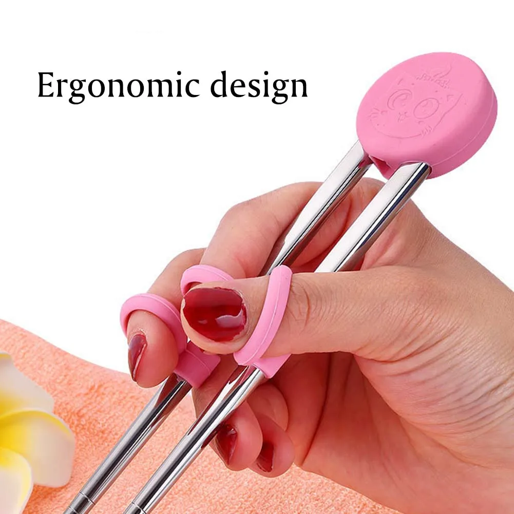 Милые Портативные детские палочки из нержавеющей стали учебные многоразовые для