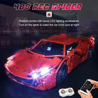 mould king 13048 high tech toys the moc 1767 rc motorized red spider super car model building blocks bricks kids christmas gifts