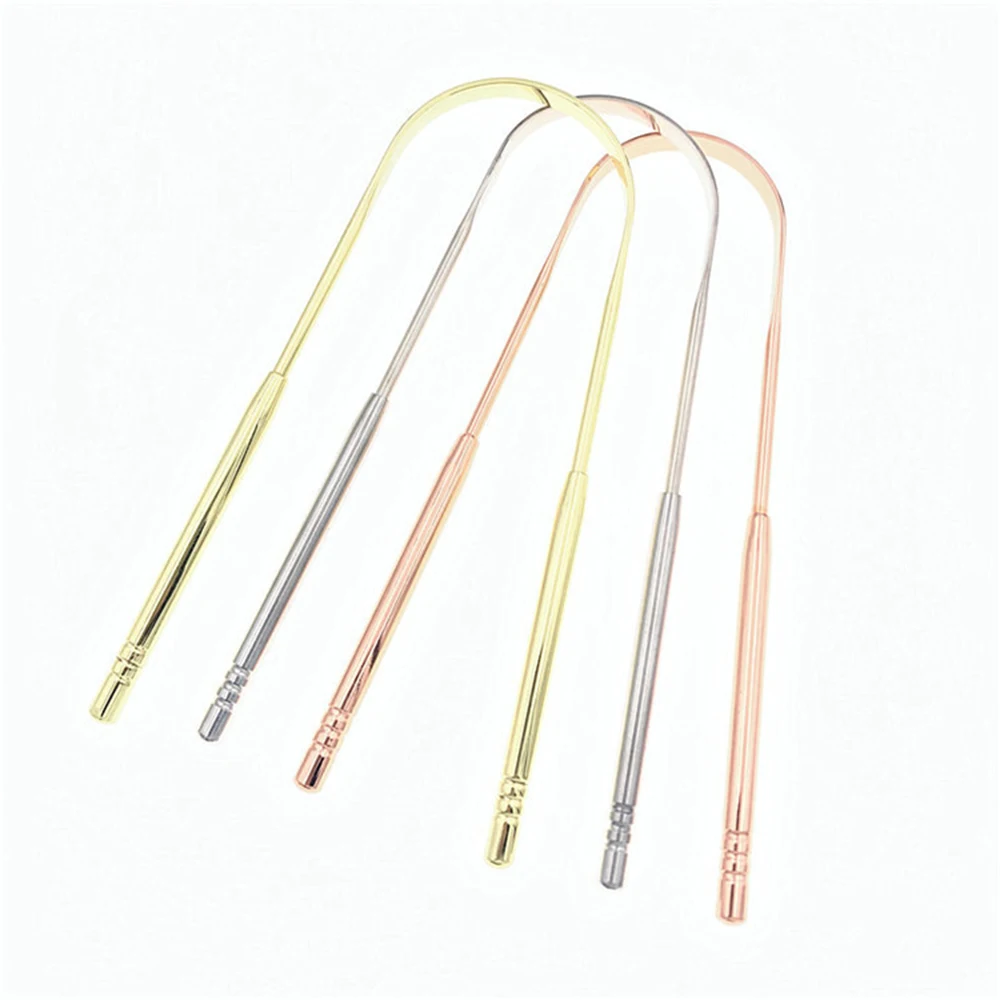 

Stainless Steel Tongue Scraper with Travel Case Fights Bad Breath, Great for Oral Care, Non-Synthetic Handle for Adults and Kids