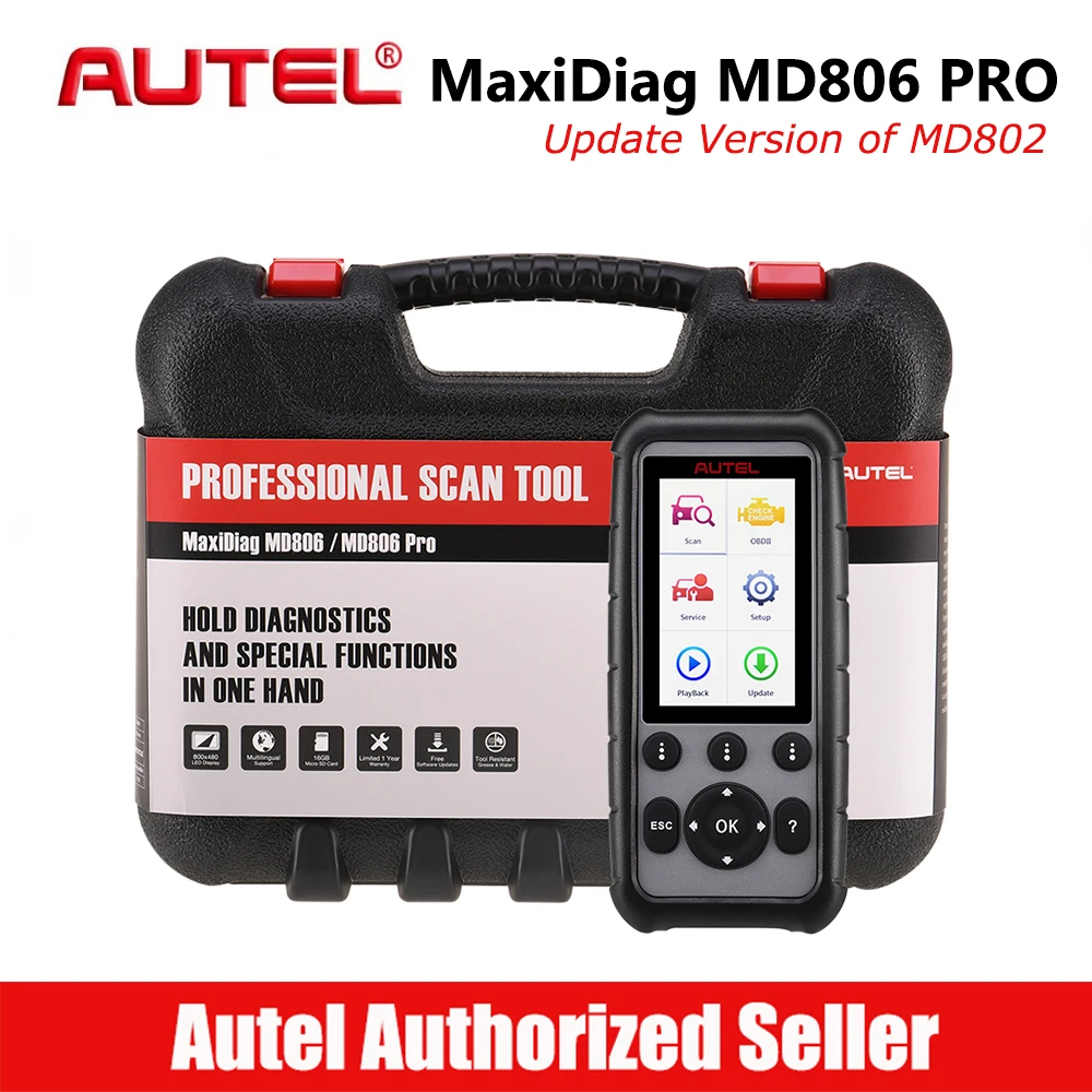 Автомобильный сканер Autel MaxiDiag MD806/MD806 Pro автомобильный диагностический инструмент
