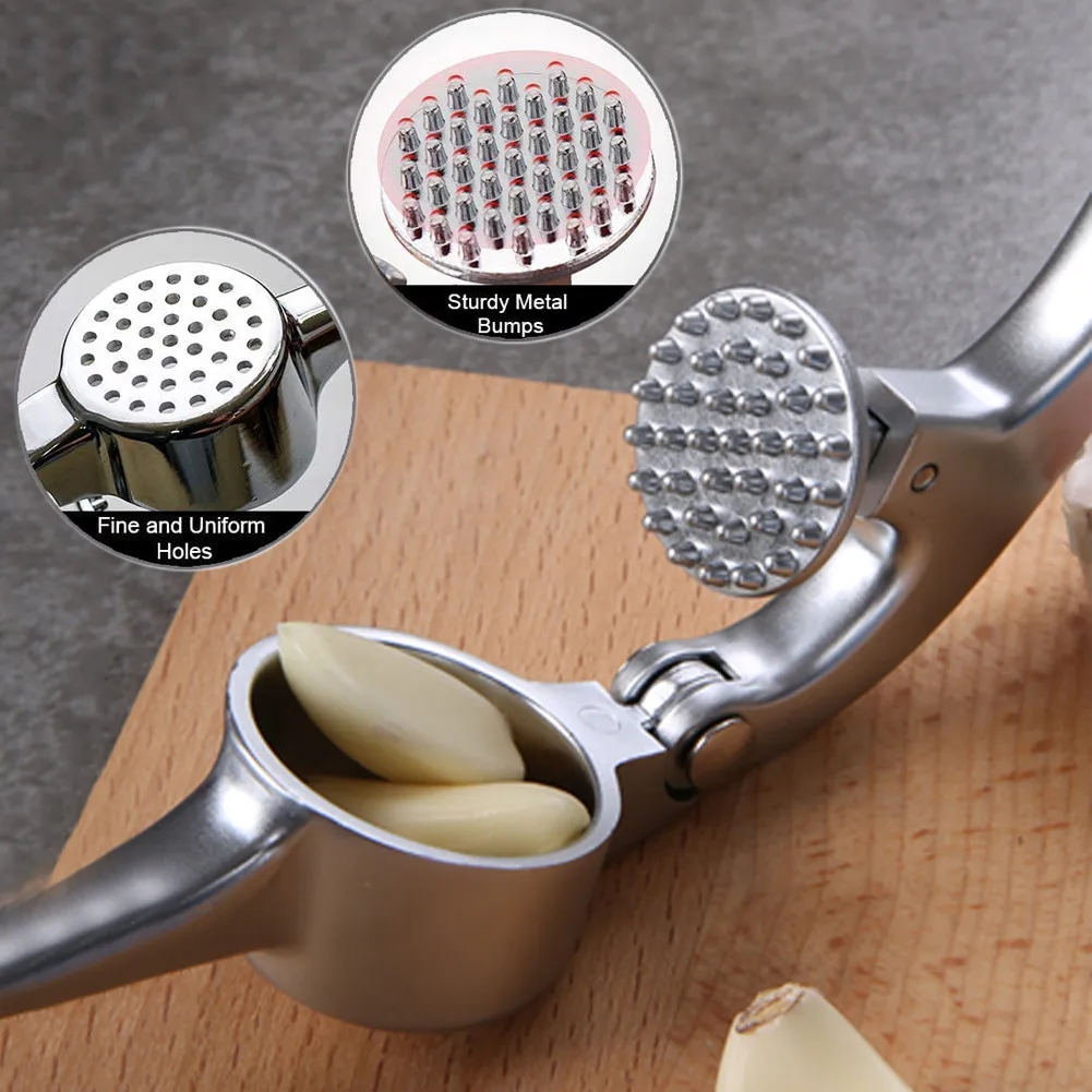 

Stainless Steel Garlic Press Multifunctional Garlic Crusher Kitchen Cooking Ginger Press Masher Handheld Meat Chopper Tool