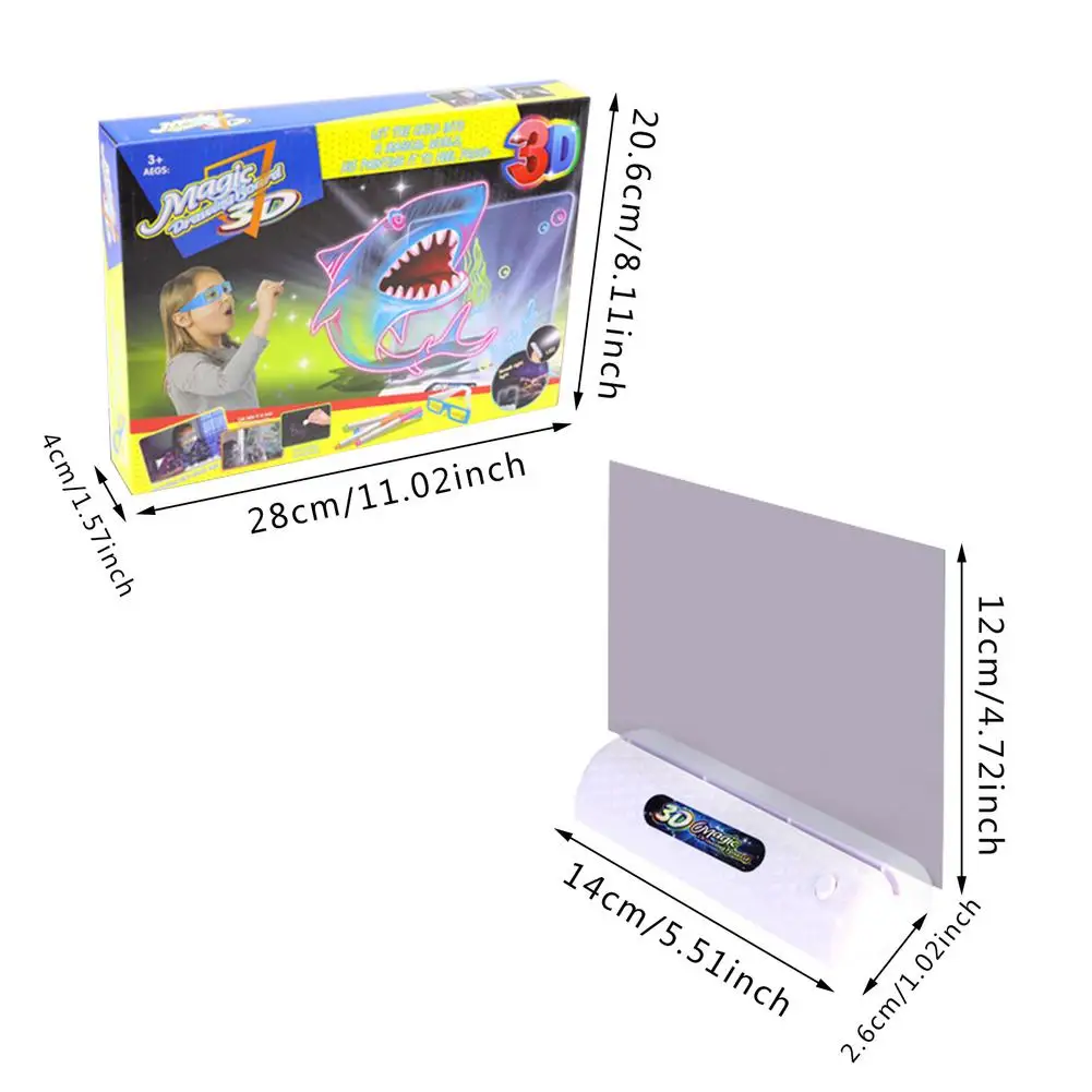 Волшебная 3d-доска для рисования пазл со светодиодными световыми эффектами