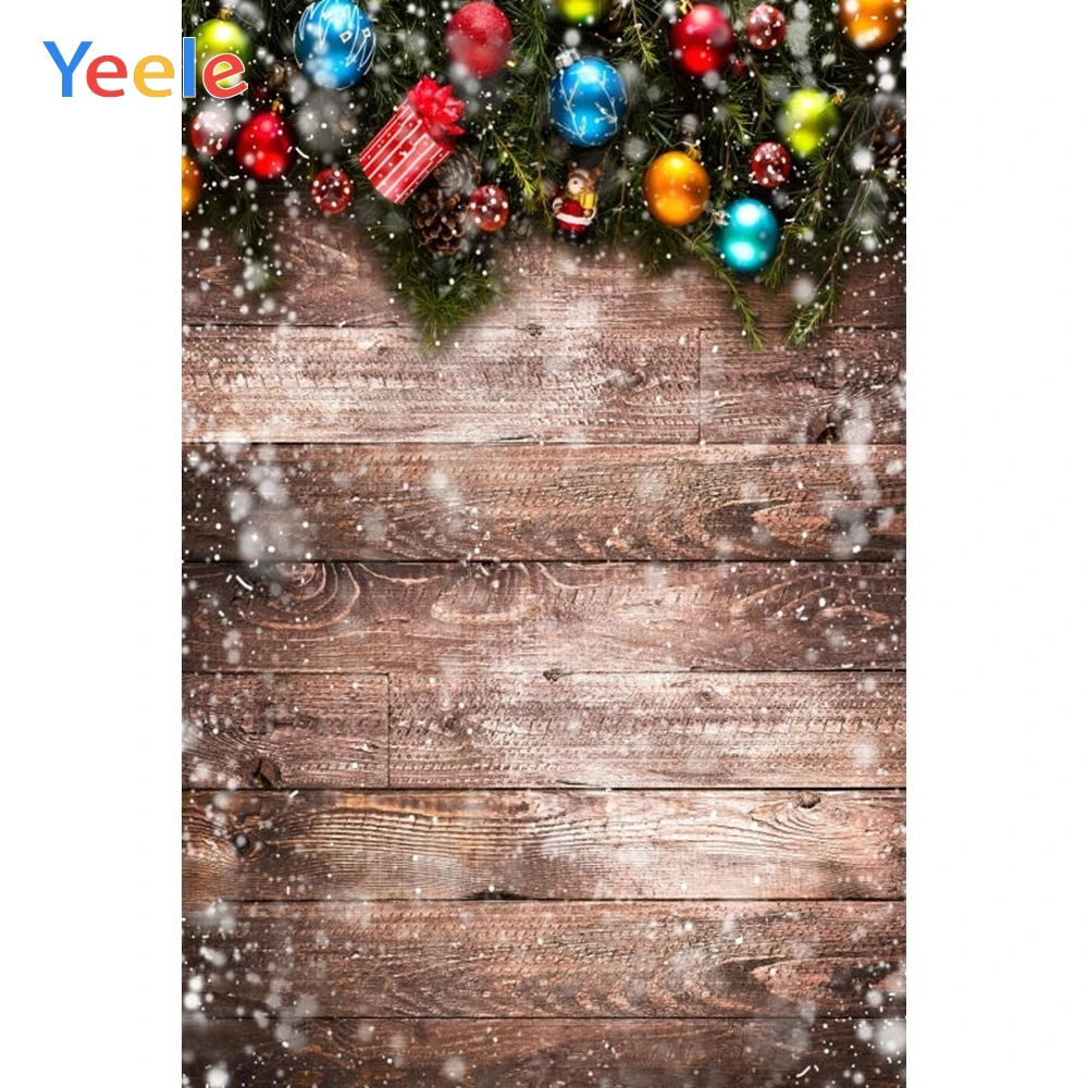 Рождественский фон деревянная доска сосновая ветка зимняя Снежинка красочный