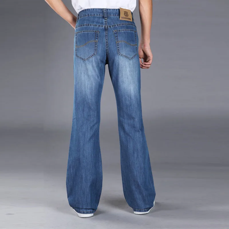 Men's Fashion Flare Jeans Classic Fit Business Casual Jean Homme Cotton Denim Pants Men Bell Bottom Trousers 4 Season