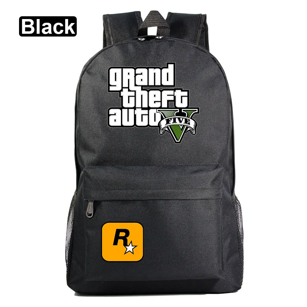 A34-17 Подарочные игры с героями мультфильмов, GTA5, клетчатая школьная сумка ярких цветов для мальчиков и девочек, женский рюкзак, школьные сумки для подростков, холщовые мужские школьные рюкзаки - Цвет: A34-17