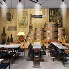 Европейский и американский Ретро стиль деревянный фон обои с изображением пива 3D Ресторан Бар КТВ винный Декор стены фрески настенная бумага 3D