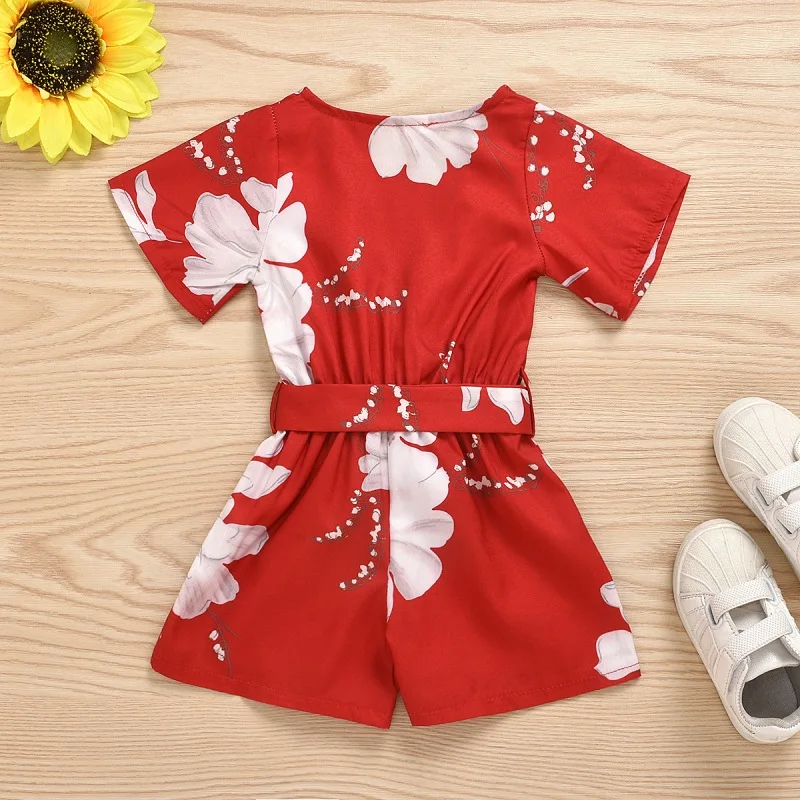 Новые топы с круглым вырезом Детская одежда цветочным принтом для детей